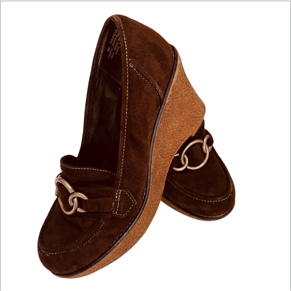 Ellemenno vintage wedges suede brown size 8M
